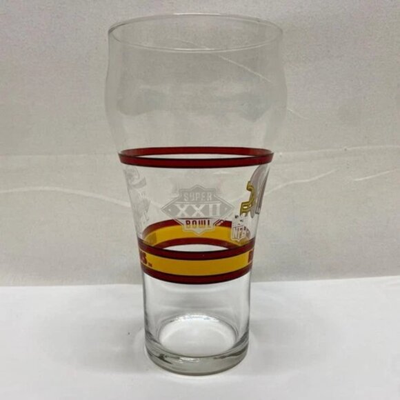 Vintage Washington Redskins NFL Superbowl XXVI 26 Coca Cola Glass Cup - Picture 4 of 15